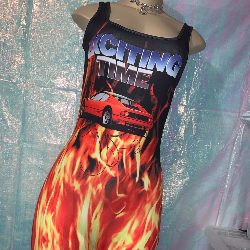 Flaming time romper